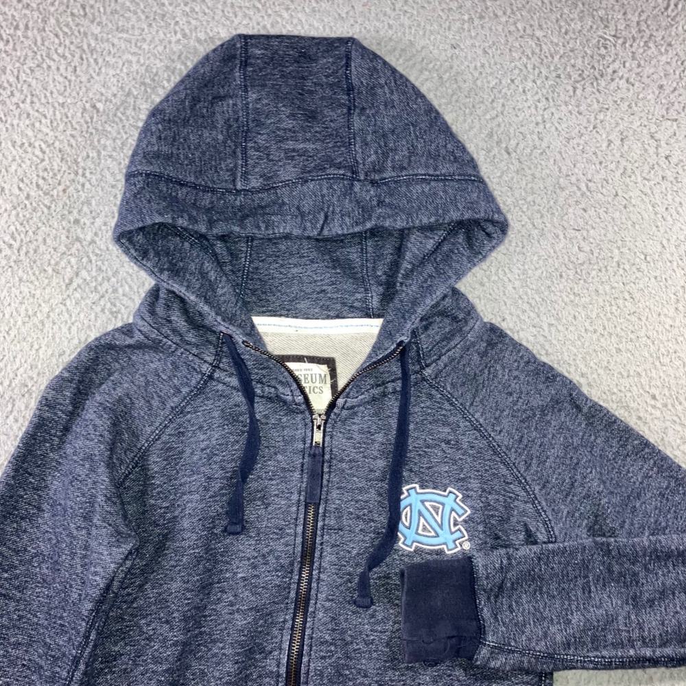 Colosseum UNC Tar Heels Hoodie Mens Small Heather Navy Full Zip NC Sweatshirt